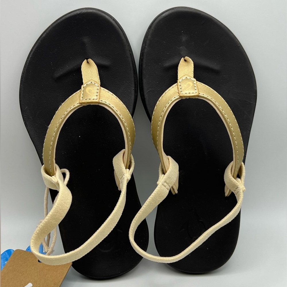 OluKai Ho’opio Girls’ Bubbly Dark Java Flip-Flops Size 11 | NWT